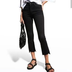 MOTHER Insider Crop Step Fray in Black